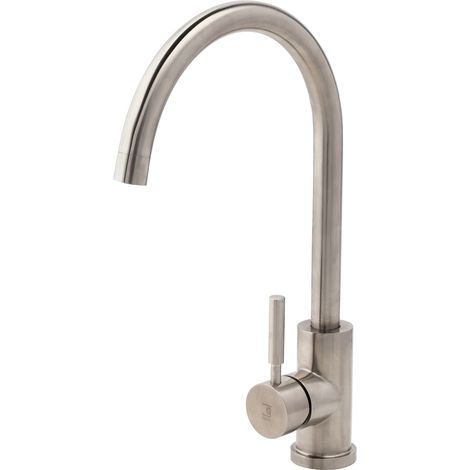 galindo theo city 8648399 grifo de cocina caño alto curvo monomando para exterior acero inox (1/2)