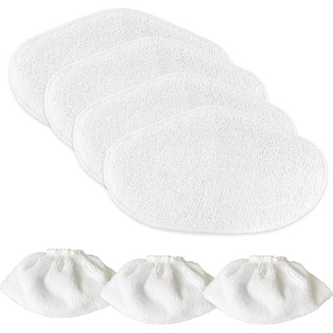 Serpillières Microfibres pour Polti Vaporetto PAEU0332 SV440 Double, SV450, SV460, 4 Lingettes Reutilisable de nettoyage, 3 PAEU0282 Sockettes de balai vapeur (1/5)