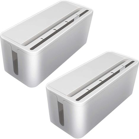 2 Kabelmanagementboxen, ABS-Kabelaufbewahrungsbox, Untertisch-Steckdosenleiste für Computerkabel, Kabelmanagement (1/5)