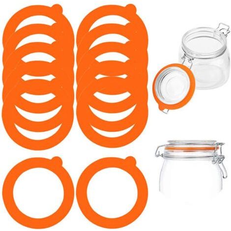 Pack of 12 Orange Silicone Replacement Sealing Rings for Mason Jars 69 x 94 mm (1/5)
