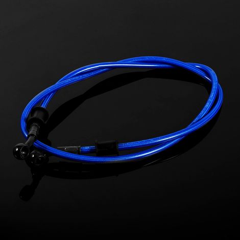 Tuyau de frein et d'embrayage en acier inoxydable tressé bleu, 60 cm, pour moto (1/4)