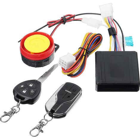 Sistema de alarma de seguridad para motocicleta de 12 V con control remoto y arranque del motor (Universal) (1/5)