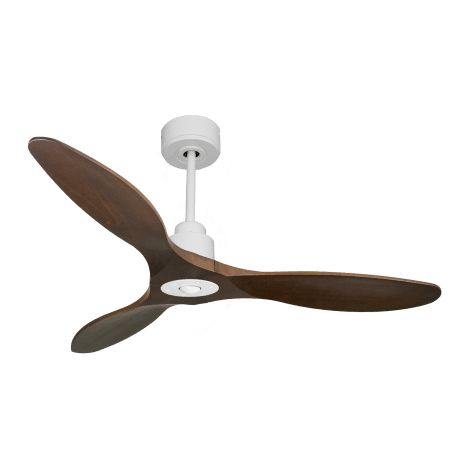 Tenerife Ring - Super destratificateur et ventilateur DC 132 cm Blanc pales bois sombre sans Lumière 25 à 35 m² (1/5)