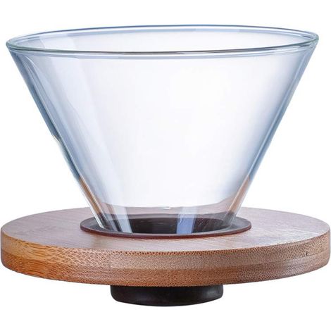 Halterung kompatibel mit Kaffeefiltern aus Klarglas Halterung kompatibel mit Kaffeefiltern Trichter kompatibel mit Kaffeefiltern mit Holzpolster Kaffeetrichter (1/5)
