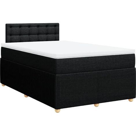 Maison Exclusive - Cama box spring con colchón tela negro 120x190 (1/5)
