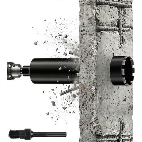 L460 mm Foret Diamant pour Carotteuse, 1 ¼ UNC, Ø 25 mm avec Turbo, avec SDS Max, 2200 rpm - Foret à Carotte à sec et Humide, Couronne Diamantée pour Béton, Maçonnerie, Pierre, Granit (1/5)