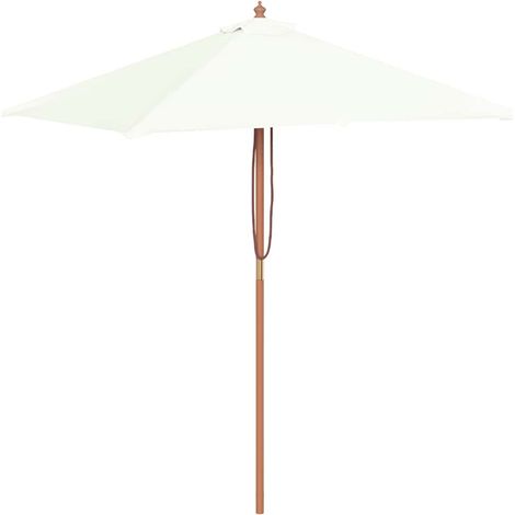 Maison Exclusive - Sonnenschirm mit Holz-Mast 150x200 cm Sandweiß (1/5)