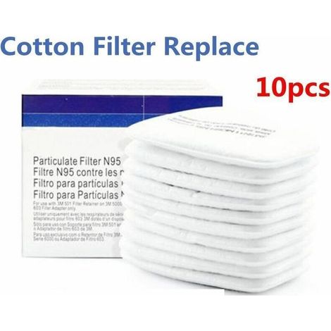 10 pièces filtre en coton / respirateur à cartouche remplacer le raccord pour la série 6000501 6200 7502 6800. (1/5)
