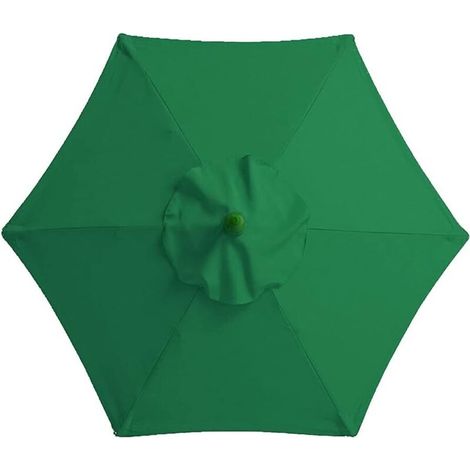SABIR Housse de Rechange pour Parasol, Toile de Rechange pour Parasol Extérieur, Anti-Ultraviolet, Imperméable Parasol de Jardin Terrasse, 2 m/6 Bras ，Vert (1/5)