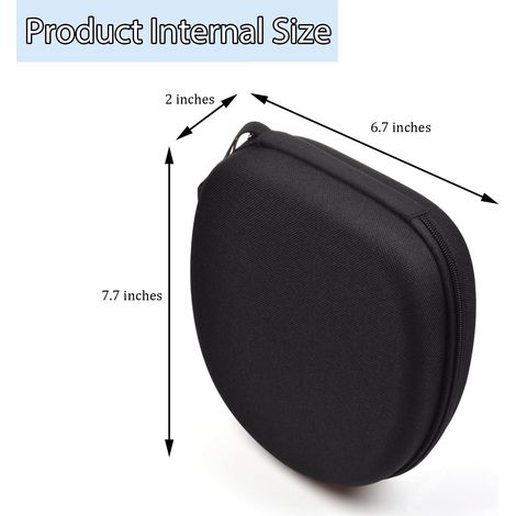 Grand étui de transport/sac de voyage rigide noir pour casque audio, compatible avec les modèles Sony MDR-ZX100, ZX110, ZX300, ZX310, ZX600, WH-CH 720N, WH-CH520, JBL Tune 510BT, 720BT, Soundcore Q20/ (1/2)