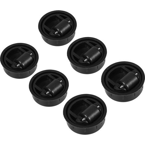 6 Roulettes Pivotantes Noires en Plastique pour Meubles Intégrées, Silencieuses et Robustes, Pack de 6 pour Tiroirs sous Lit et Tables de Chevet en Chambre ou Salon (1/5)