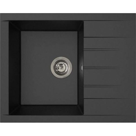 Fregadero - Resina SMC - Negro con glitter - Para encastrar - STRADOUR - Cube 1C XS - 62 x 50 cm