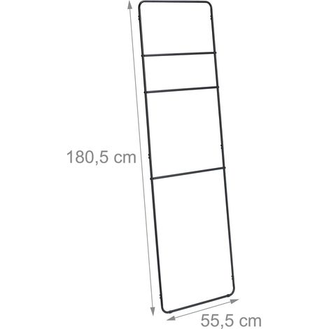 Scala portasciugamani decorativa pratica per bagno 3 barre in acciaio grigio 130016923