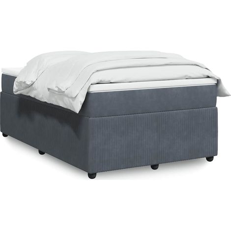Boxspringbett mit Matratze Dunkelgrau 120x200 cm Samt