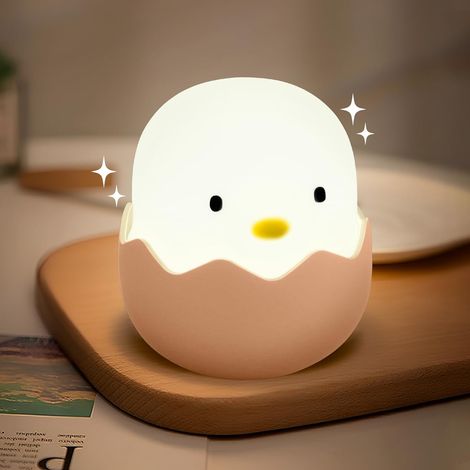 Lumières de Nuit Poussins pour Enfants, Veilleuse Rechargeable USB avec Minuterie, Interrupteur Tactile, Veilleuse Portable (1/5)