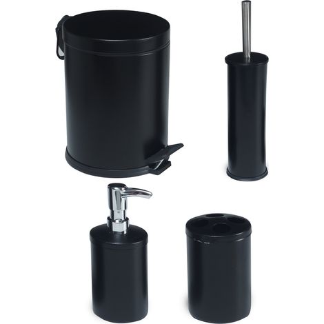 Set d'accessoires de salle de bain 4 pièces IRIS NOIR - 5L - LPP (1/2)
