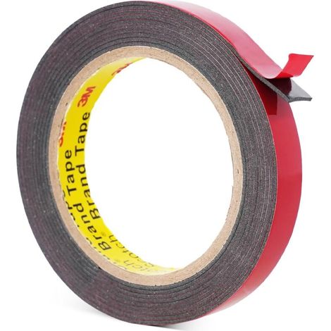 Ruban adhésif double face extra fort – 3m x 1.5cm – Résistance jusqu'à 302°F – Étanche et anti-curling – Pour intérieur et extérieur