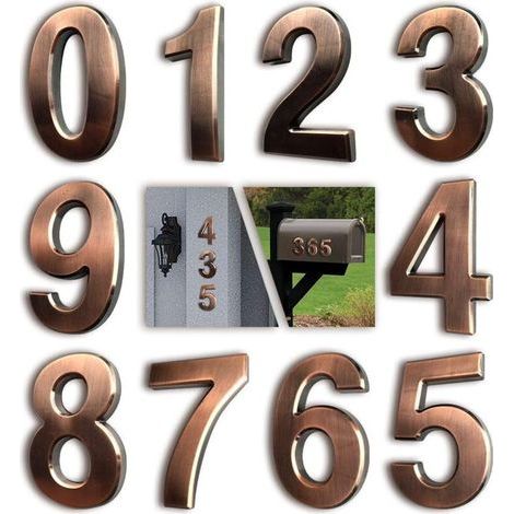 10pcs Numéro de Plaque Maison Numéros de Boîte aux Lettres Numéros de Porte Auto-Adhésifs 0-9 Numéros d'Adresse Plaque Numero Maison pour chambre d'hôtel, magasin, bâtiment commercia (1/5)