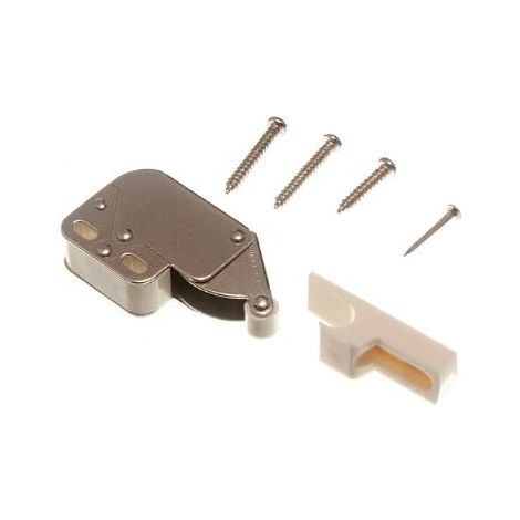 Lot de 10 fermoirs à ressort pour placard Blanc + vis (1/2)