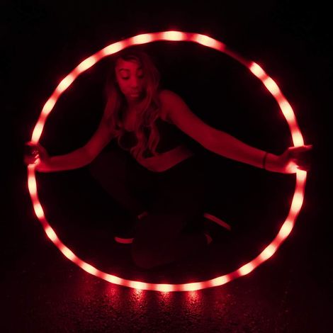 Cerceau lumineux LED de 91 cm (36 pouces) pour le fitness, la danse et l'exercice, idéal pour les enfants et les adultes - Rouge flamboyant (1/4)