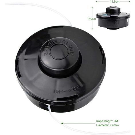 Lot de 2 Tête de débroussailleuse Universelle Nylon Bobine de Rechange de Tondeuse Débroussailleuse Tête De Coupe M10 X 1,25 pour Débroussailleuse Thermique à Essence-- (1/3)