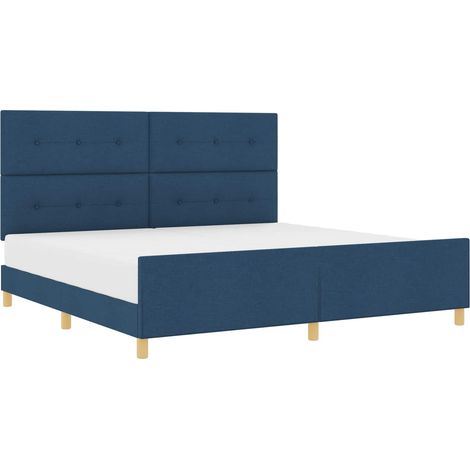 Maison Exclusive - Struttura del letto con testiera Blu 200 x 200 cm Tessuto