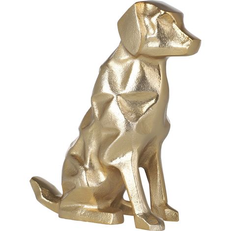 EGLO LIVING Dekofigur Hund Nolalu, elegante Zimmerdeko, Dekoration für Wohnzimmer, Tischdeko aus Metall in Messing, Wohnzimmerdeko 24,5 cm (1/5)