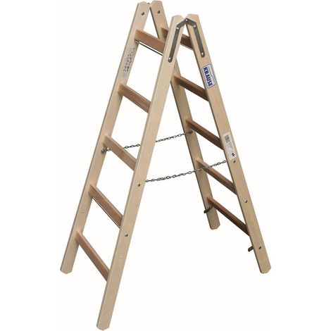 Echelle double à échelon en bois 2 x 5 échelons
