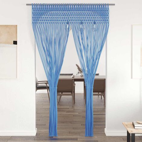 Makramee Vorhang Blau 140x240 cm Baumwolle