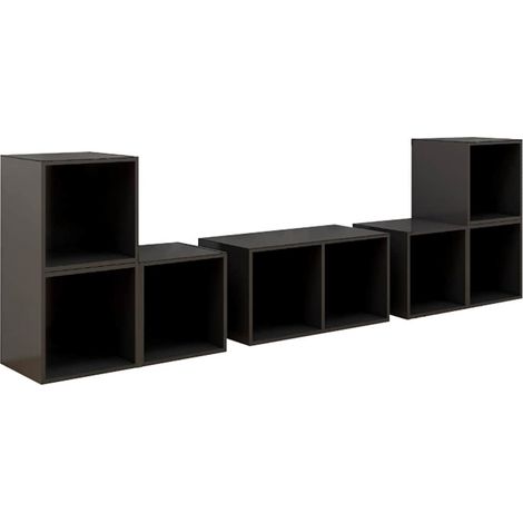Maison Exclusive - 6-tlg. TV-Schrank-Set Hochglanz-Grau Holzwerks (1/5)