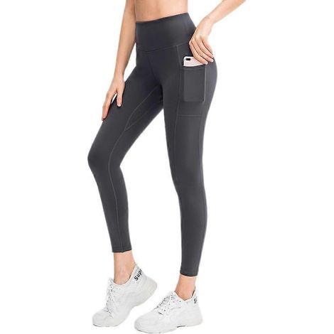Formgebende Yogahose mit Seitentaschen, Sporthose für Training, Fitnessstudio und Yoga, bequemer, figurbetonter Schnitt (grau) L (1/5)