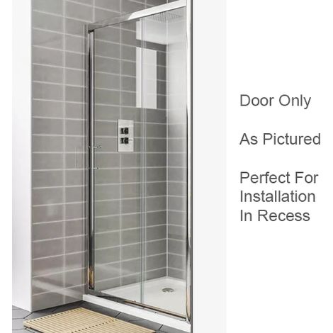 April Destini 1100mm Sliding Shower Door Chrome
