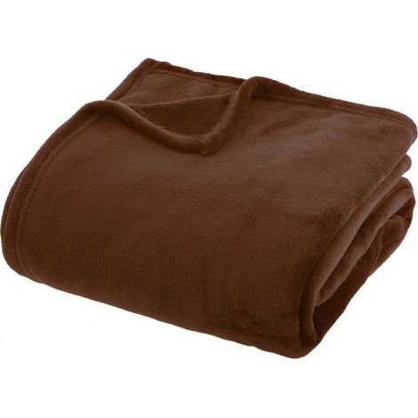 Coperta di flanella ollis, marrone tonka 230x180cm - Atmosphera créateur d'intérieur