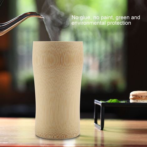 Boîte à thé en bambou naturel, tasses à boire, verres à bière et à vin, artisanat (1/4)