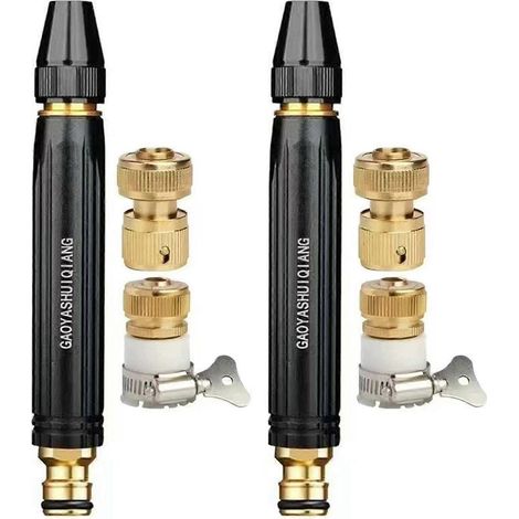 Pistolet à eau haute pression avec buse réglable, compatible avec le lavage de voiture et le nettoyage de jardin. (1/5)