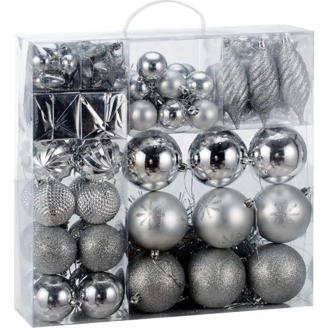 103 Boules & décorations de Noël Argentées pour décorer votre sapin de Noël (1/2)