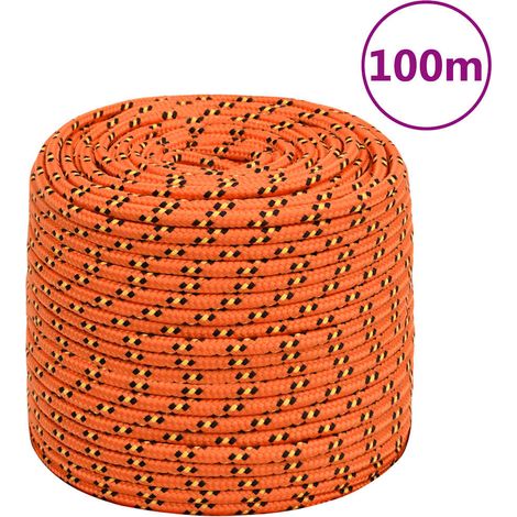 Corde marine pour bateau et amarrage en polypropylène orange 10 mm x 100 m - PANGIVO (1/5)