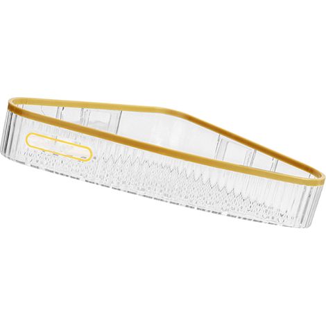 Support mural étagère de douche transparente sans perçage, corbeille de rangement triangulaire pour salle de bain, étagère adhésive pour accessoires de douche (1/5)