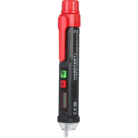 Stylo détecteur de tension sans contact HABOTEST HT100P, testeur numérique LCD AC, détecteur de phase et tension avec alarme sonore et lumineuse, portatif, réglage sensibilité, éclairage LED (1/4)