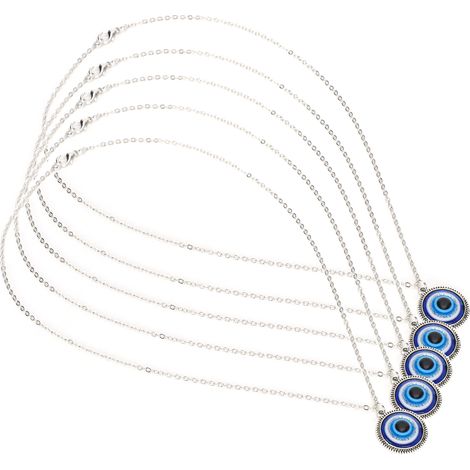 5Pcs Turkish Blue Eye Necklace Protection Lucky Pendant Jewelry Accessories Gifts Crafts (1/5)