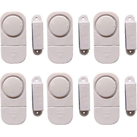 Lot de 6 alarmes sans fil antivol pour portes et fenêtres, capteur magnétique à monter soi-même (1/5)