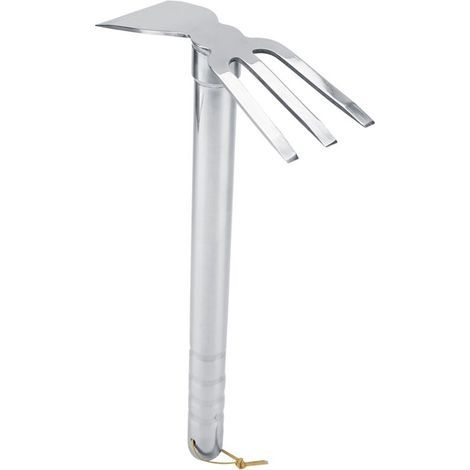 Râteau Mini Jardinage en Acier avec Manche Ergonomique en Caoutchouc – Griffe Courte, Outil de Cultivation Extérieur (1/5)