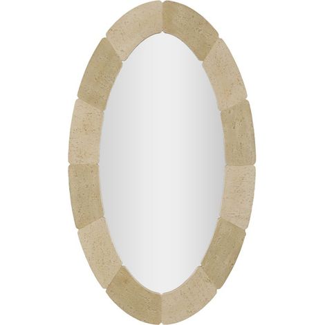 Specchio da parete ovale effetto pietra 70x119,5 cm (1/5)