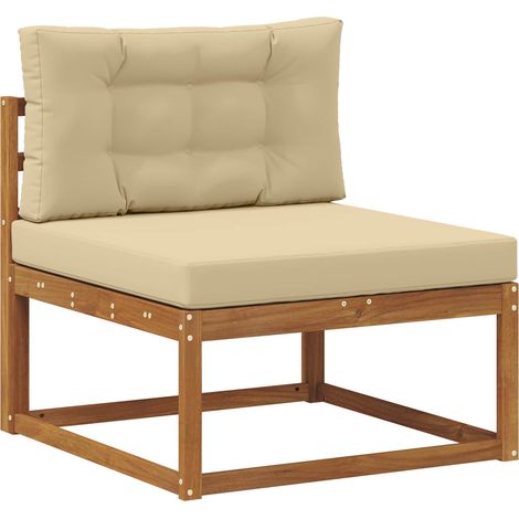 Outdoor Middle Sofa Natural vidaXL