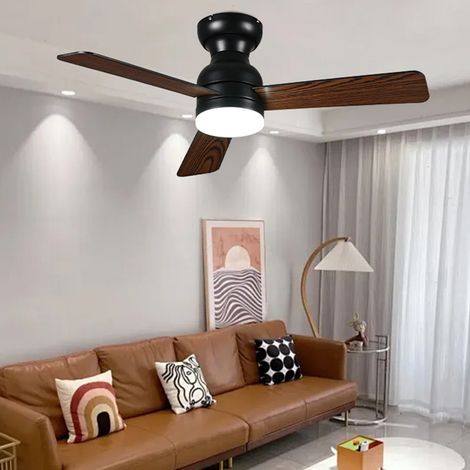 Ventilateur de plafond de 106 cm avec lumière et télécommande, Éclairage LED écoénergétique pour ventilateur avec conversion de fréquence, 3000K-6000K