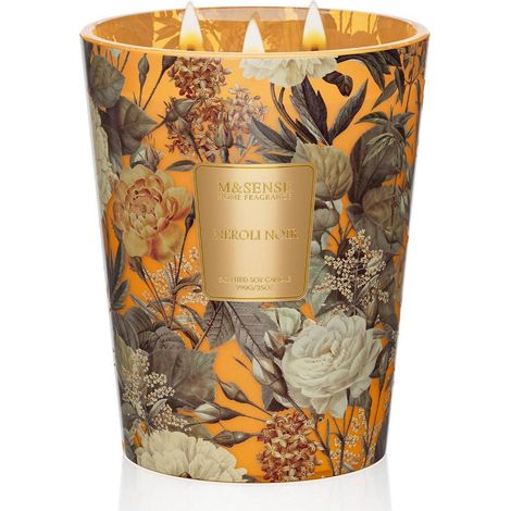 Bougie parfumée Neroli Noir 990g cire de soja avec 3 mèches, 150h de combustion