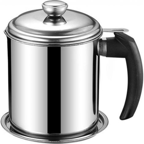 Filtre à Huile - Cuve de Séparation des Graisses 1,3 L - Poignée Électrique en Bois - Corps en Acier Inoxydable 304 - Usage Cuisine Professionnelle et Domestique - 1 Pièce (1/5)