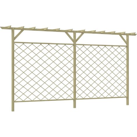 Garten-Gitterzaun mit Pergola-Oberteil Holz