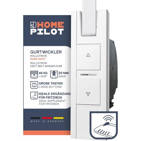 HOMEPILOT - Avvolgitore RolloTron Pure HomePilot DECT, elettrico, gestione comoda tapparelle. Accessorio Smart Home, installazione successiva Capacità trazione: 45 kg. (1/4)
