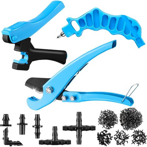 Kit Perforateur Goutte à Goutte et Coupe-Tube 2-en-1 pour Tuyaux PE 16/20/25 mm – Outils d’Irrigation avec 115 Bouchons 1/4" (4 mm) (1/5)